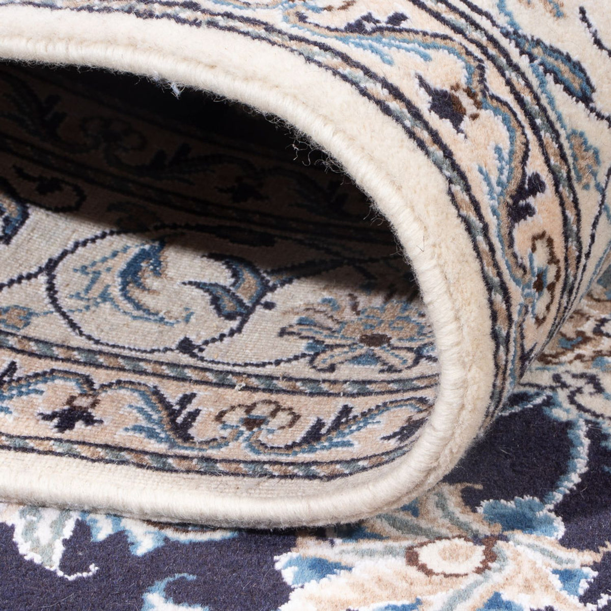 Alfombra Persa - Nain - Real - 200 x 146 cm - azul oscuro