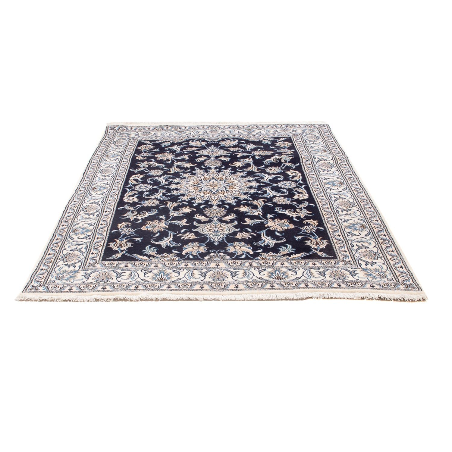 Alfombra Persa - Nain - Real - 200 x 146 cm - azul oscuro