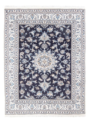 Alfombra Persa - Nain - Real - 196 x 145 cm - azul oscuro