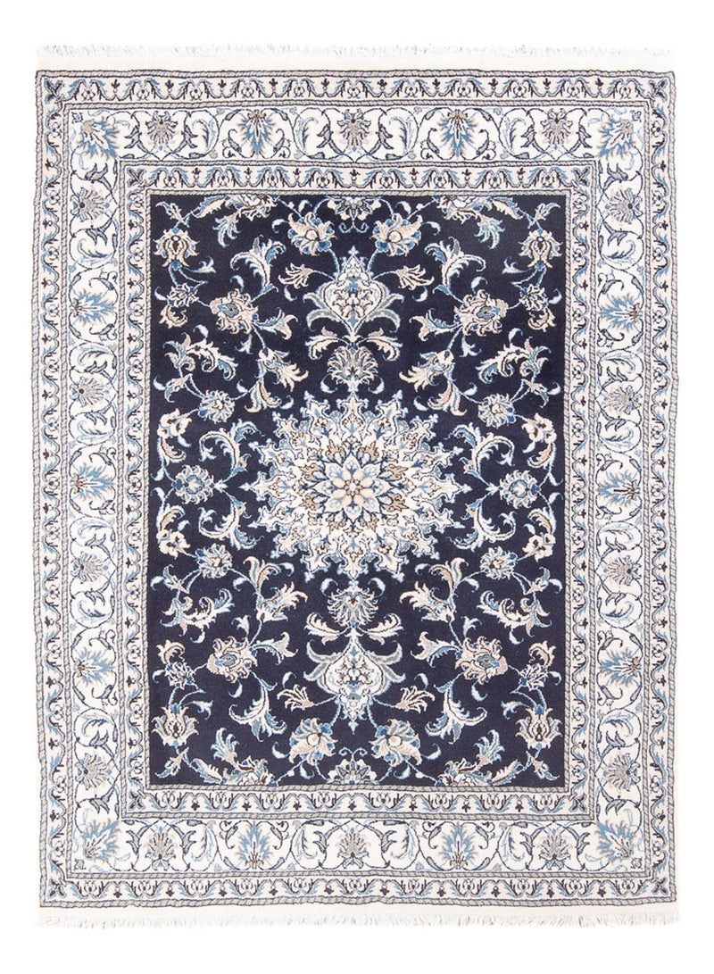 Alfombra Persa - Nain - Real - 196 x 145 cm - azul oscuro