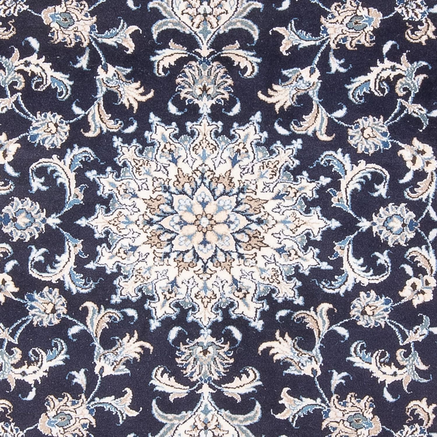 Alfombra Persa - Nain - Real - 196 x 145 cm - azul oscuro