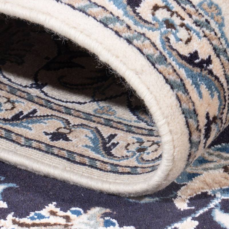 Alfombra Persa - Nain - Real - 196 x 145 cm - azul oscuro