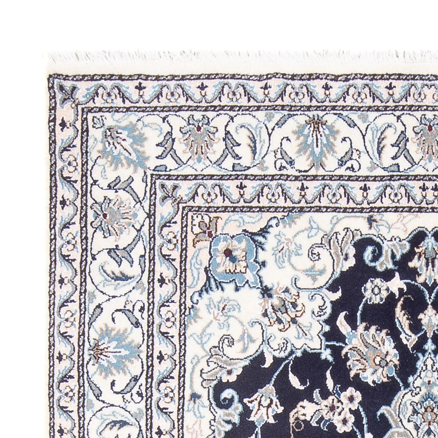 Alfombra Persa - Nain - Real - 198 x 150 cm - azul oscuro