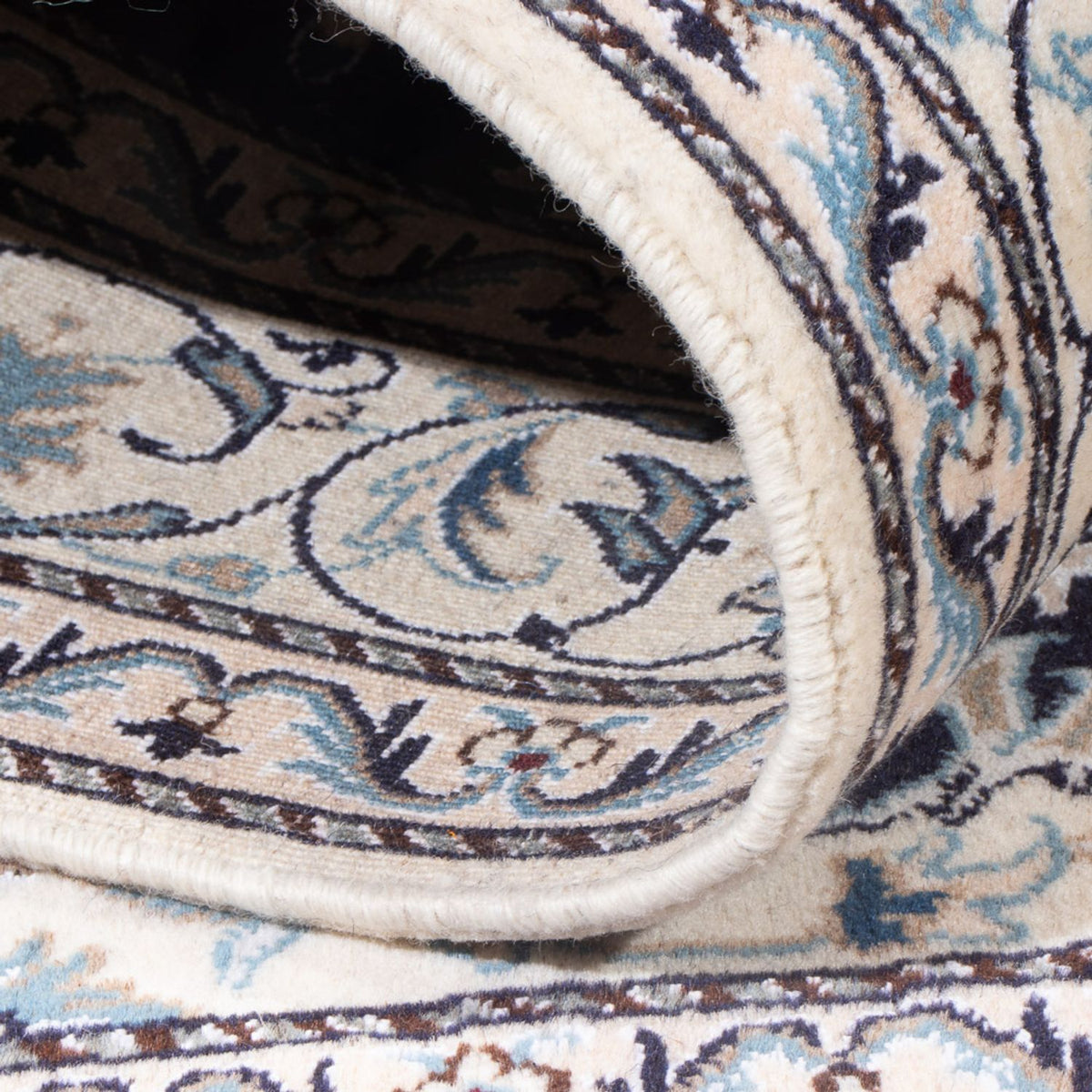 Alfombra Persa - Nain - Real - 198 x 150 cm - azul oscuro