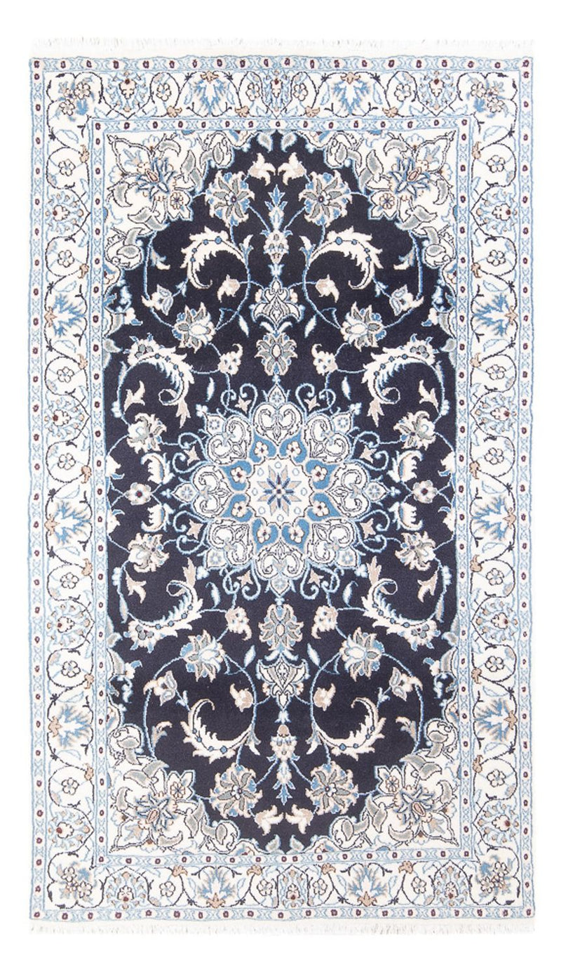 Alfombra persa - Nain - 200 x 115 cm - azul oscuro