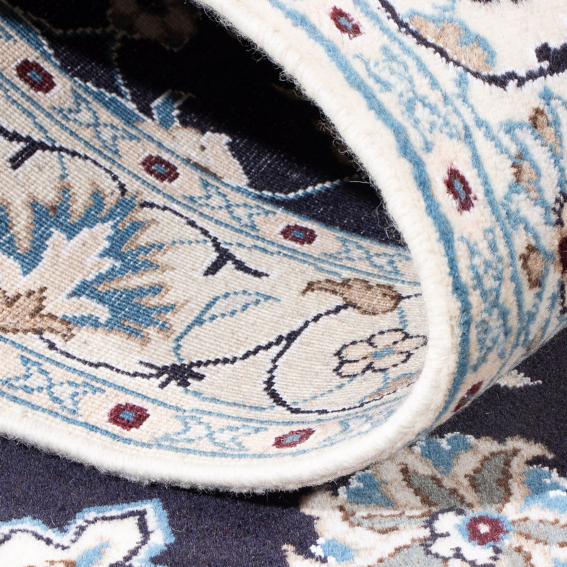 Alfombra persa - Nain - 200 x 115 cm - azul oscuro