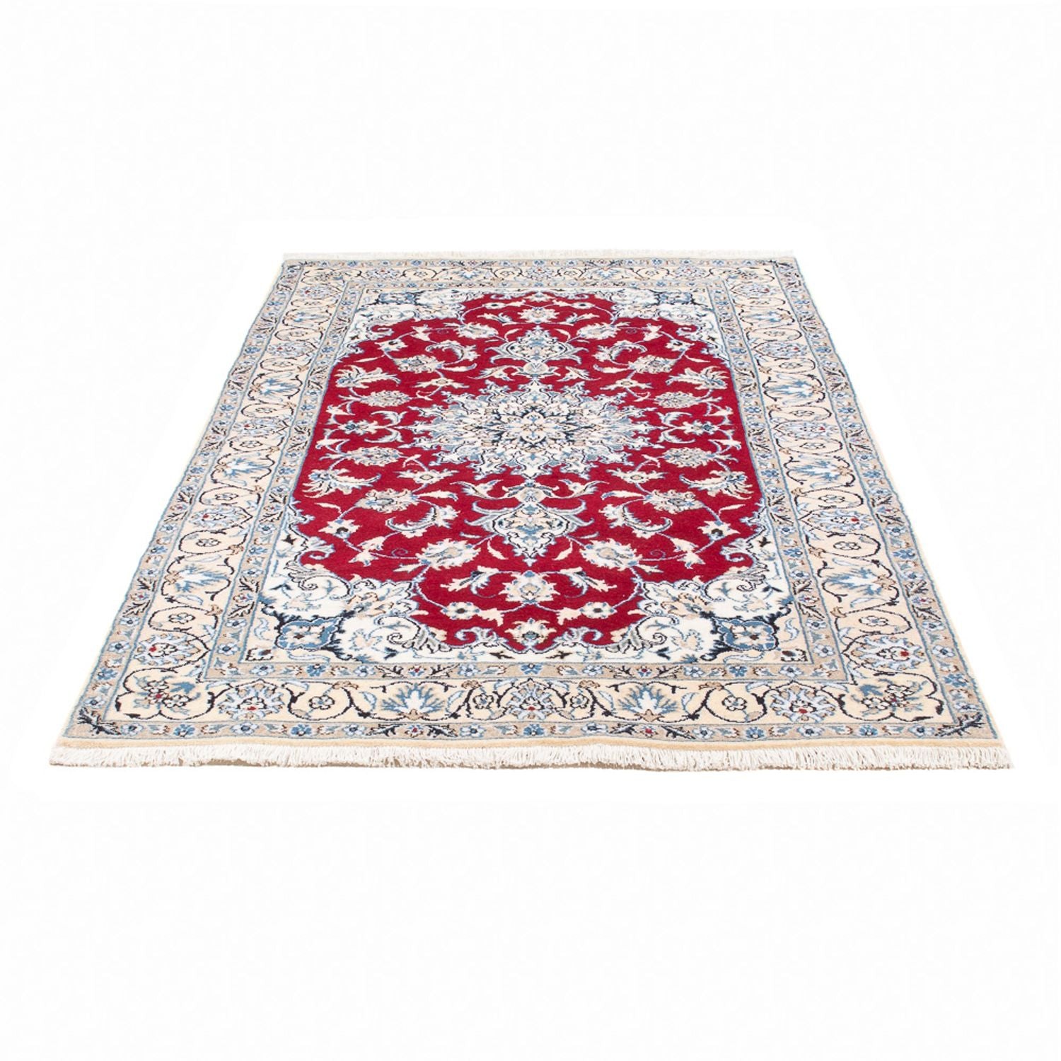 Alfombra persa - Nain - 201 x 117 cm - rojo