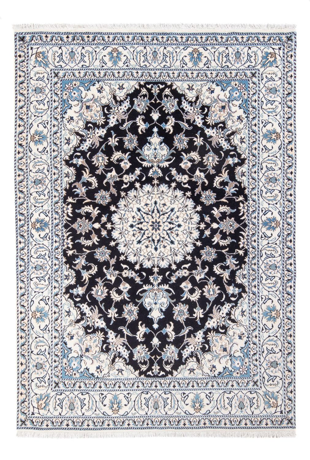Alfombra persa - Nain - 234 x 166 cm - azul oscuro