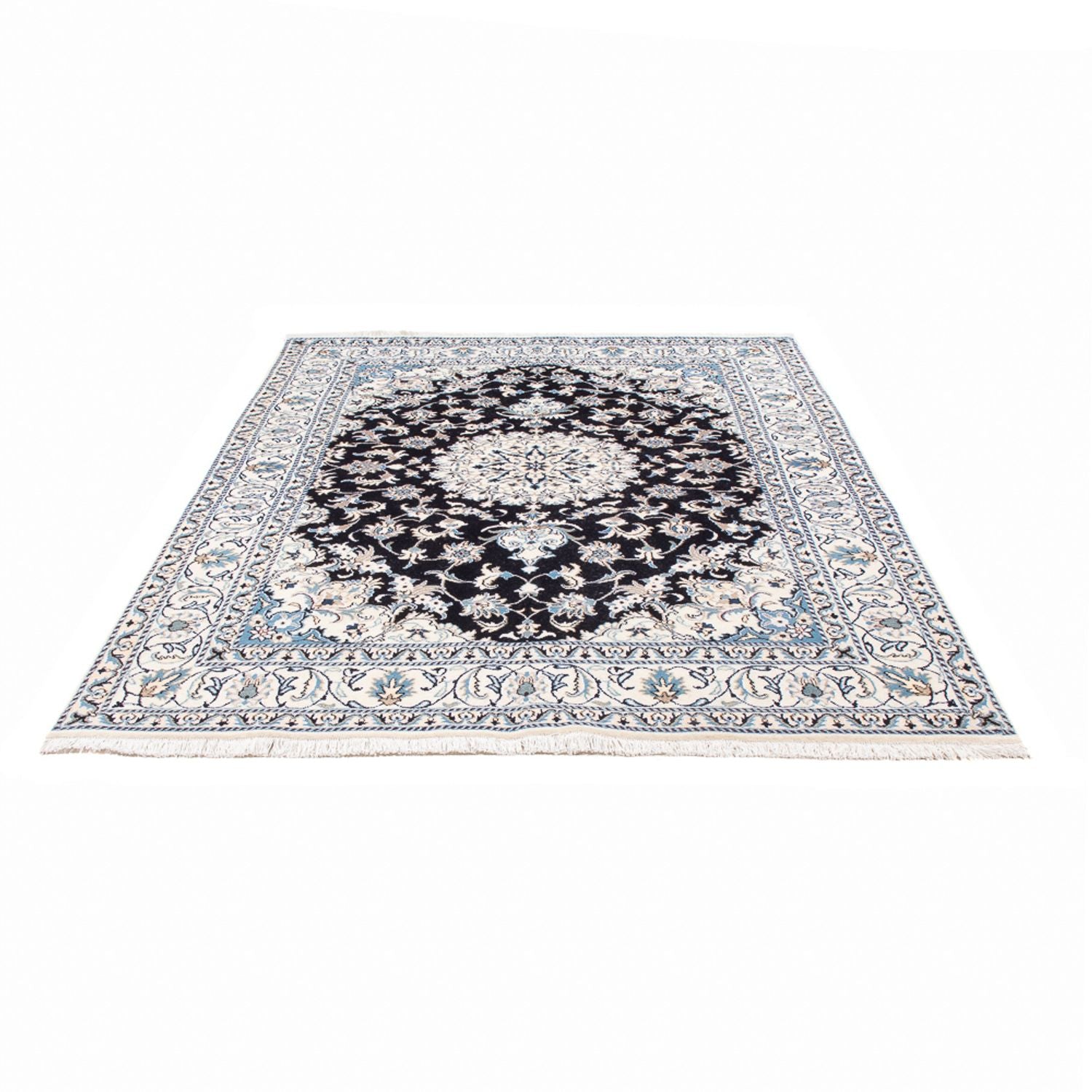 Alfombra persa - Nain - 234 x 166 cm - azul oscuro