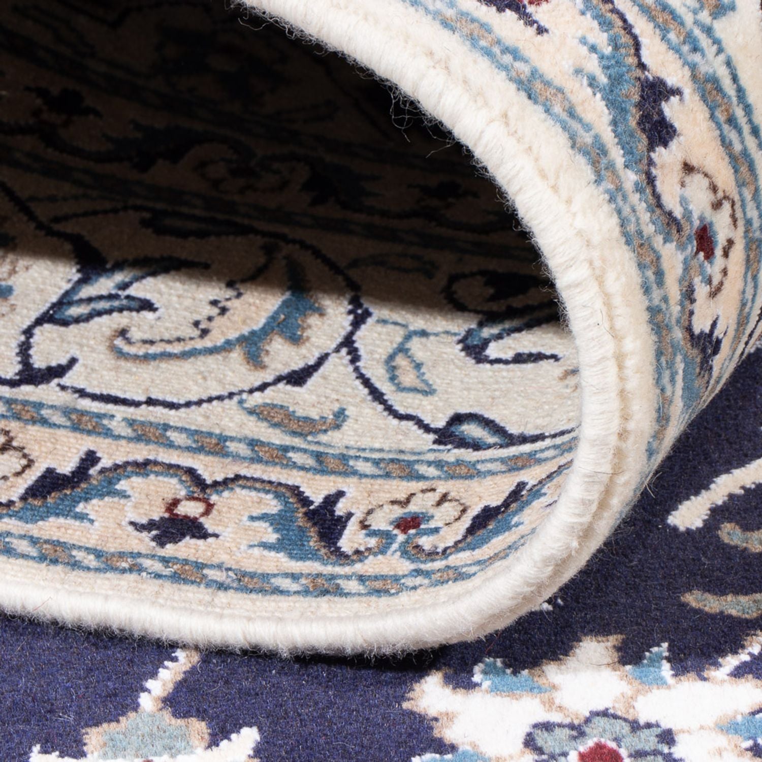 Alfombra persa - Nain - 235 x 167 cm - azul oscuro