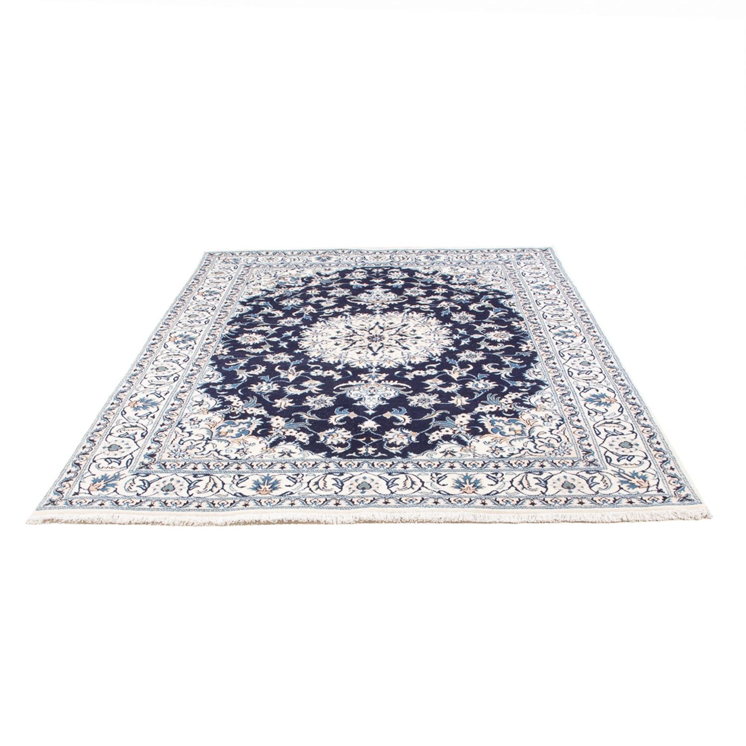 Alfombra persa - Nain - 234 x 168 cm - azul oscuro