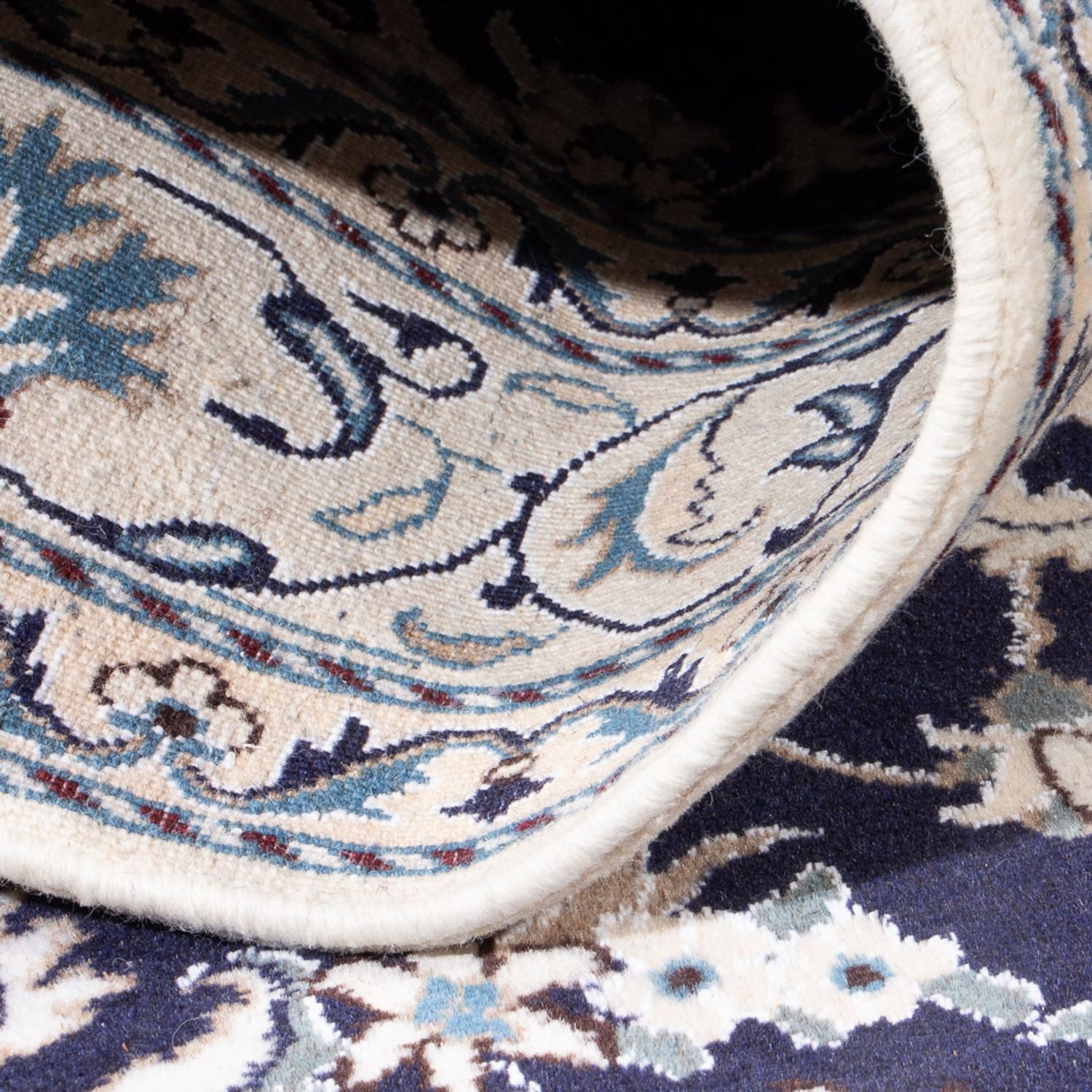 Alfombra persa - Nain - 226 x 167 cm - azul oscuro