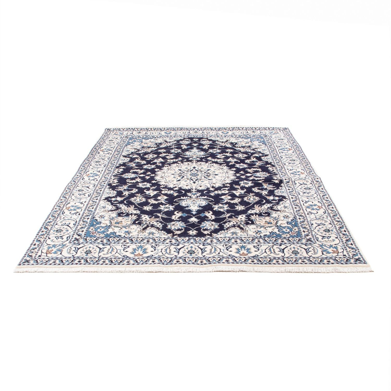 Alfombra persa - Nain - 226 x 167 cm - azul oscuro