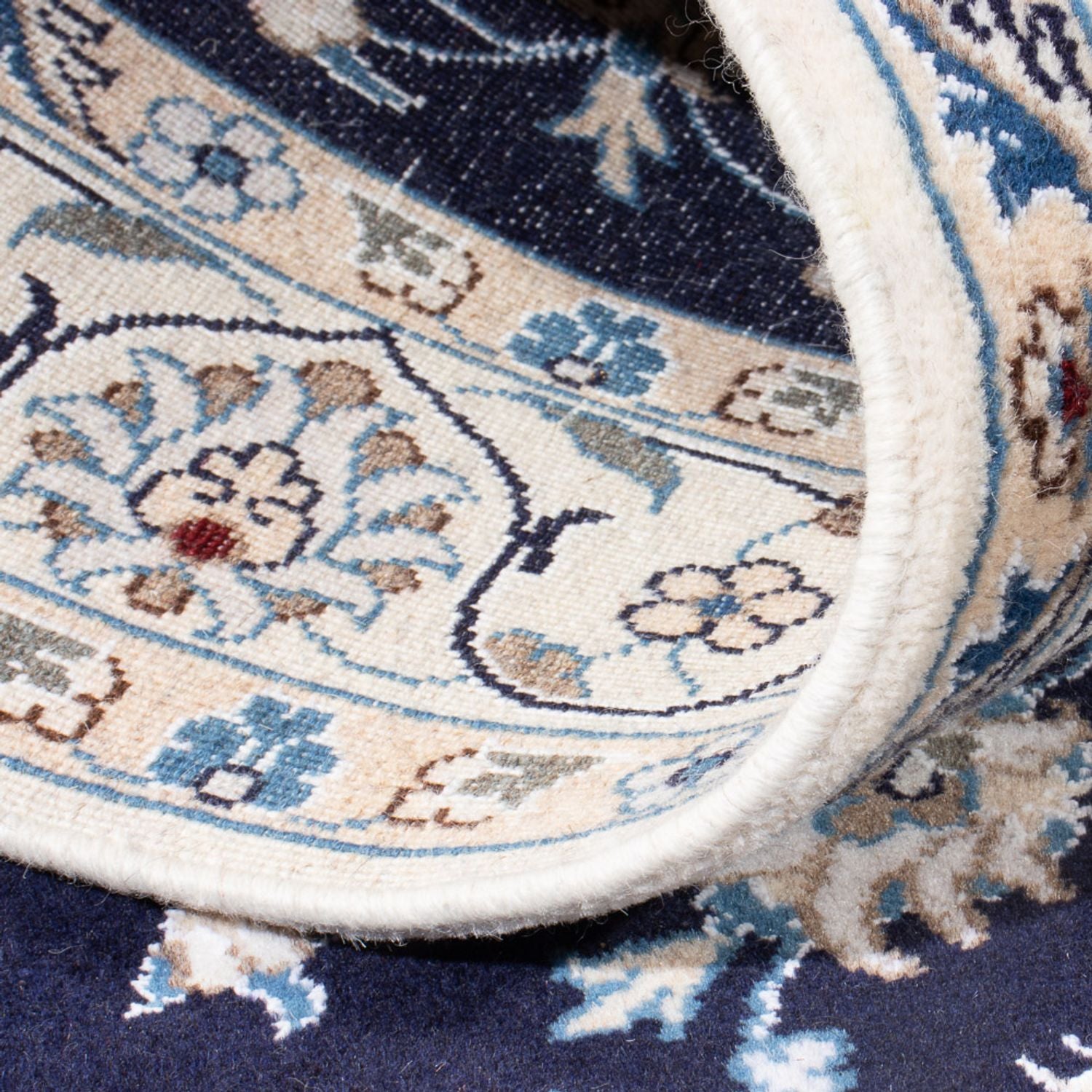 Alfombra persa - Nain - 200 x 120 cm - azul oscuro