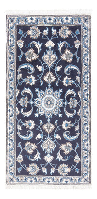 Alfombra persa - Nain - 138 x 69 cm - azul oscuro