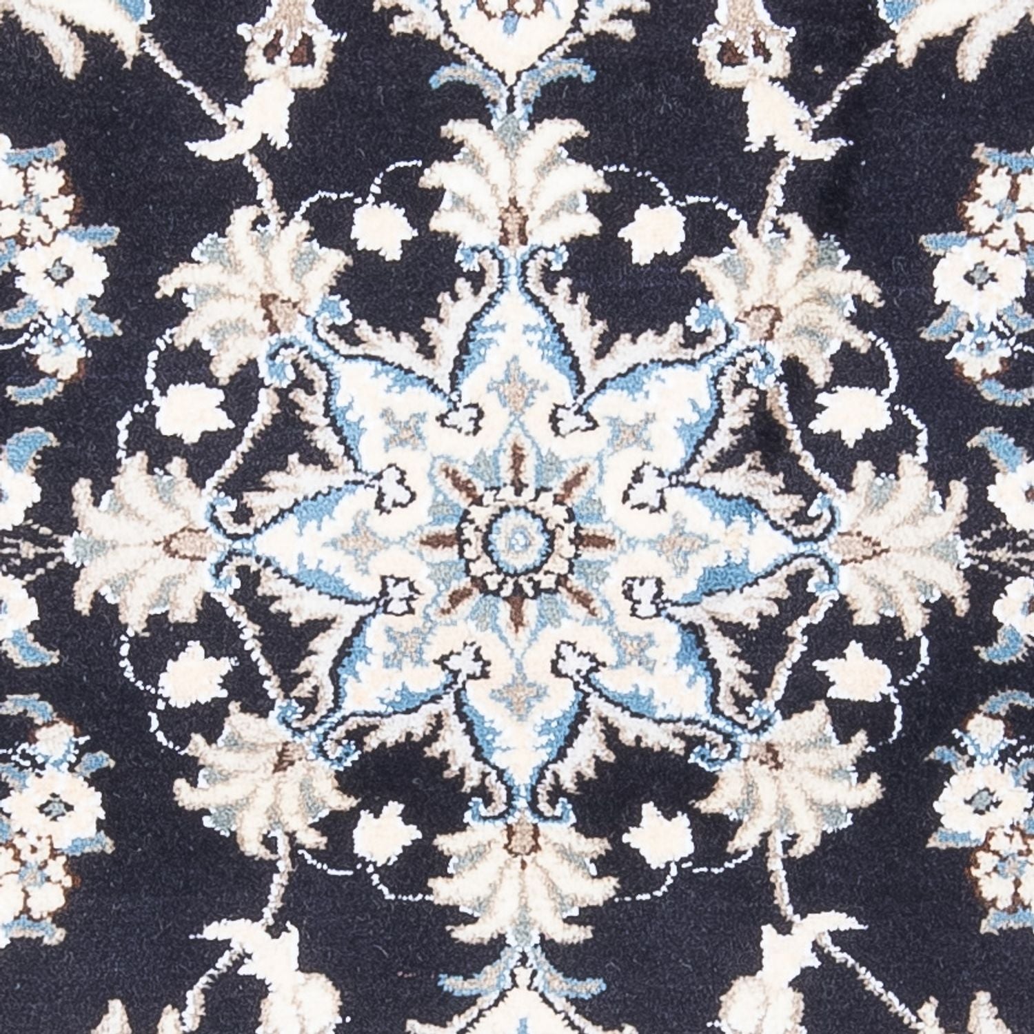 Alfombra persa - Nain - 137 x 89 cm - azul oscuro