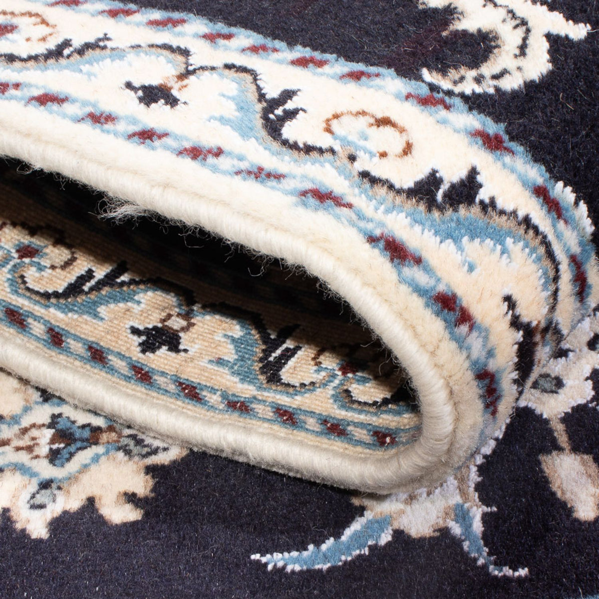Alfombra persa - Nain - 137 x 89 cm - azul oscuro