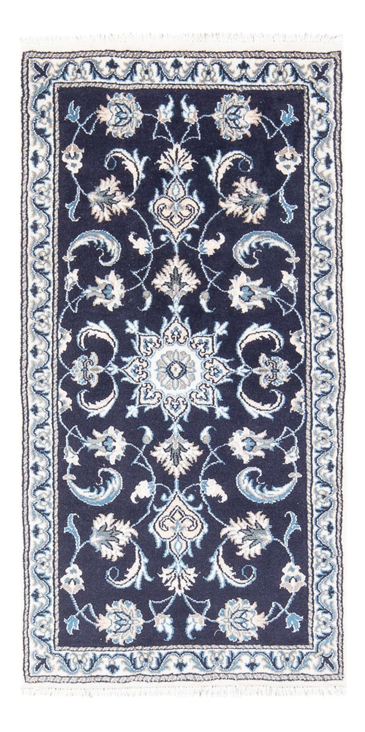 Alfombra persa - Nain - 140 x 70 cm - azul oscuro