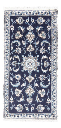 Alfombra persa - Nain - 140 x 60 cm - azul oscuro