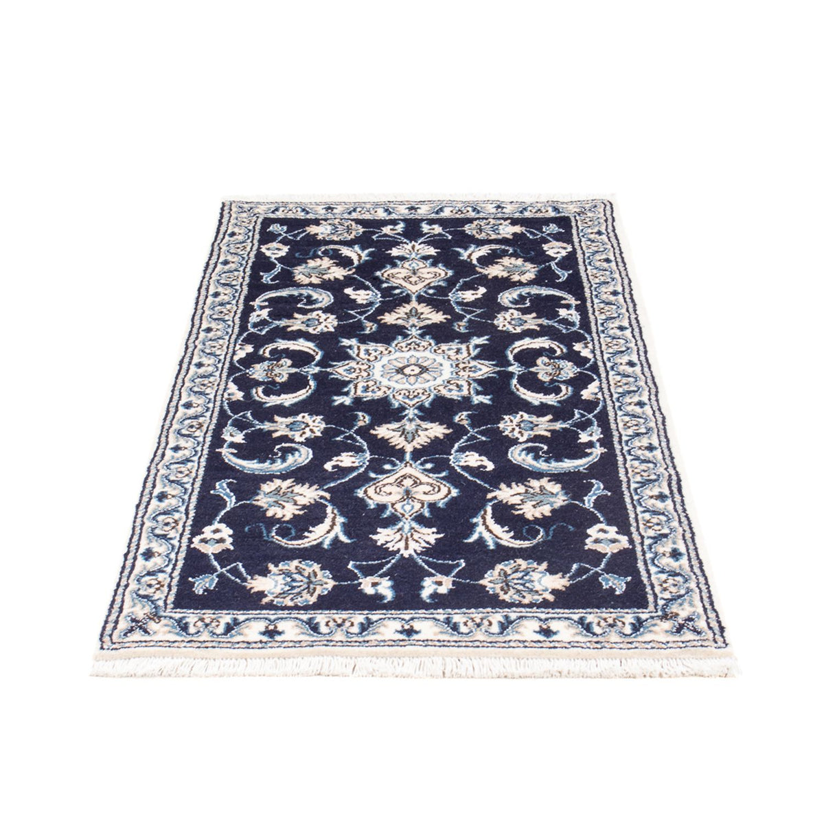 Alfombra persa - Nain - 140 x 60 cm - azul oscuro