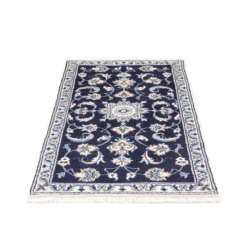Alfombra persa - Nain - 140 x 60 cm - azul oscuro