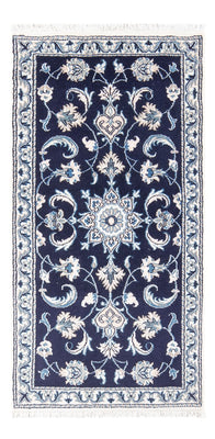 Alfombra persa - Nain - 141 x 70 cm - azul oscuro