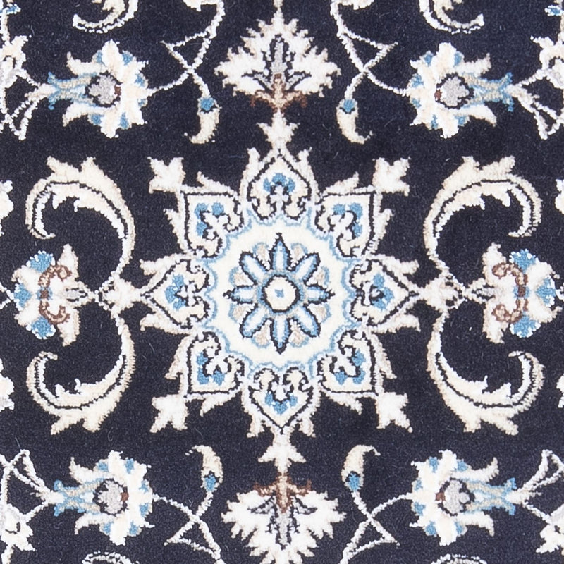 Alfombra persa - Nain - 134 x 70 cm - azul oscuro