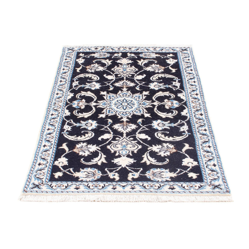 Alfombra persa - Nain - 134 x 70 cm - azul oscuro