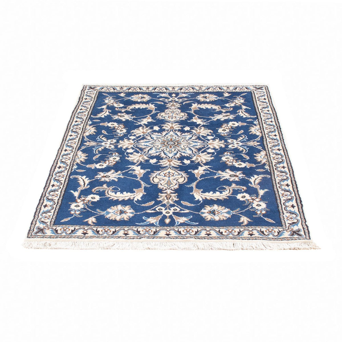 Alfombra persa - Nain - 135 x 89 cm - azul