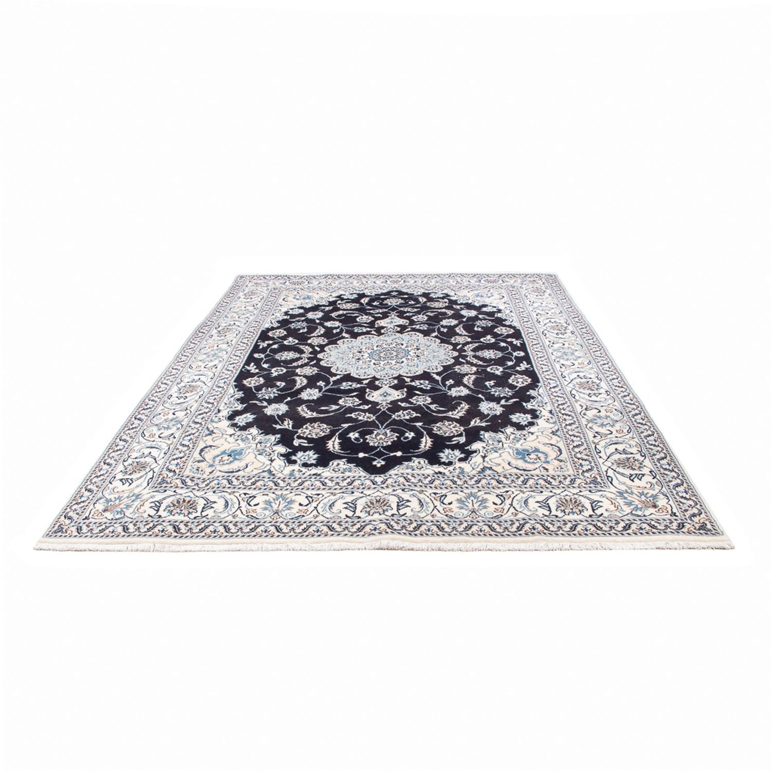 Alfombra persa - Nain - 297 x 198 cm - azul oscuro
