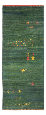 Alfombra de pasillo Alfombra Gabbeh - Persa - 202 x 78 cm - verde