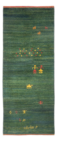 Alfombra de pasillo Alfombra Gabbeh - Persa - 202 x 78 cm - verde