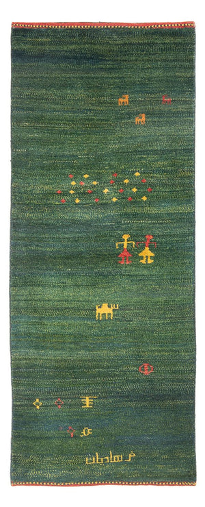 Alfombra de pasillo Alfombra Gabbeh - Persa - 202 x 78 cm - verde
