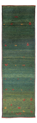 Alfombra de pasillo Alfombra Gabbeh - Persa - 270 x 75 cm - verde oscuro