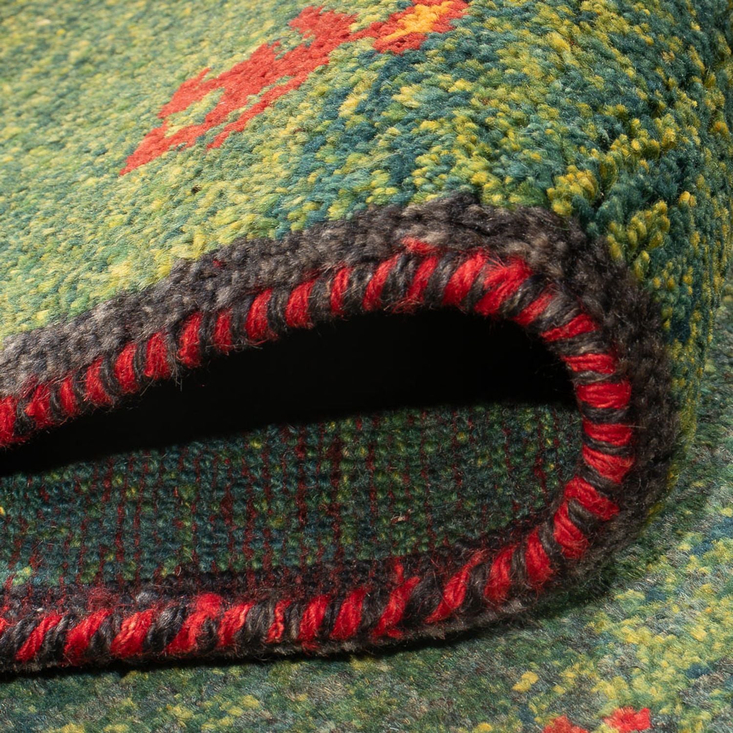 Alfombra de pasillo Alfombra Gabbeh - Persa - 270 x 75 cm - verde oscuro