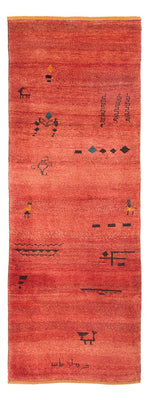 Alfombra de pasillo Alfombra Gabbeh - Persa - 225 x 83 cm - rojo claro