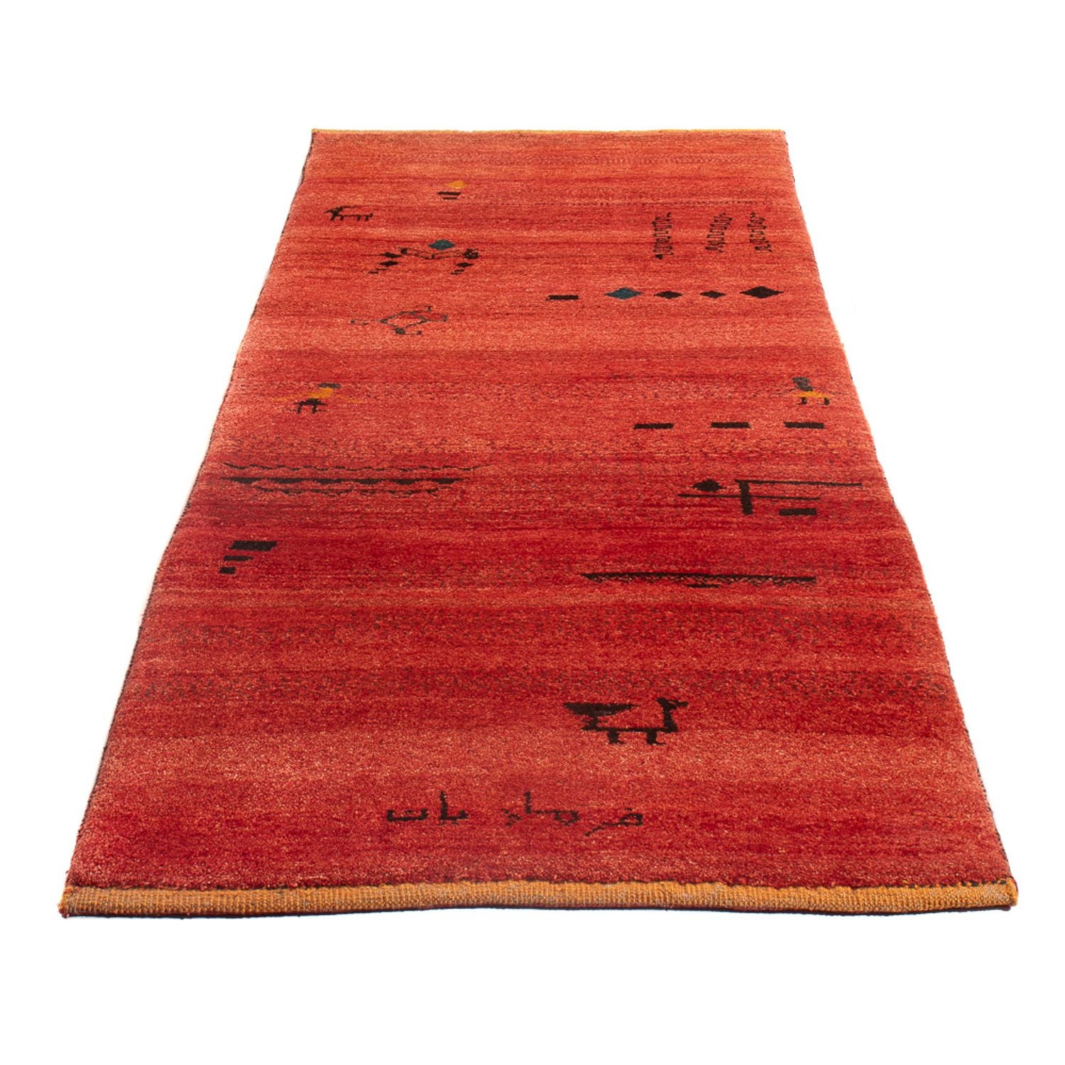 Alfombra de pasillo Alfombra Gabbeh - Persa - 225 x 83 cm - rojo claro