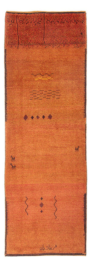 Alfombra de pasillo Alfombra Gabbeh - Persa - 247 x 87 cm - terracota