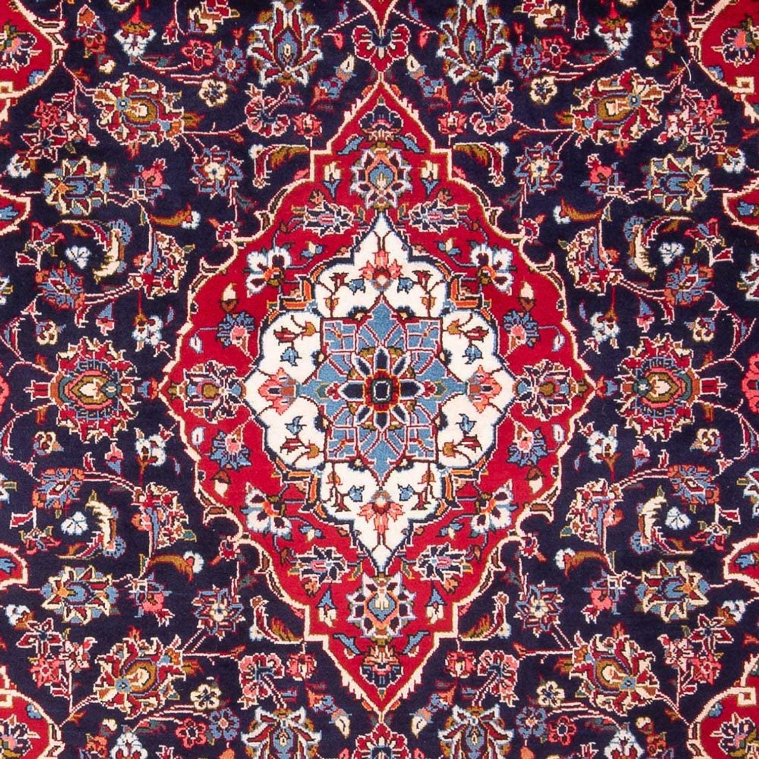 Alfombra persa - Keshan - 300 x 200 cm - azul oscuro