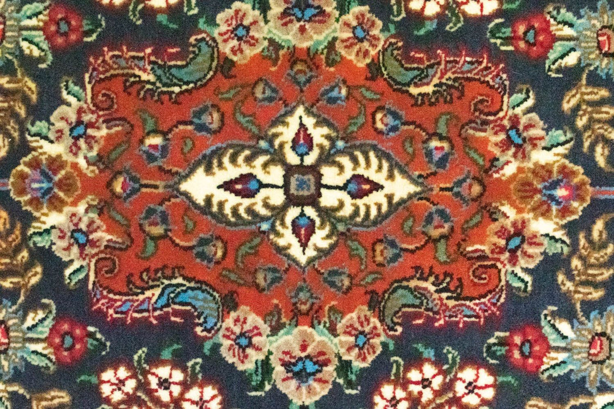 Alfombra de pasillo Alfombra persa - Ghom - 159 x 49 cm - azul