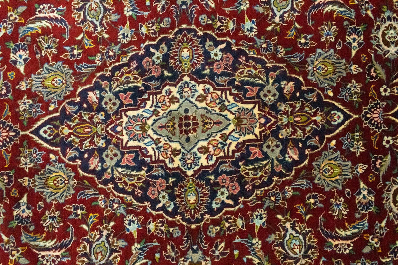 Alfombra persa - Keshan - 218 x 147 cm - rojo