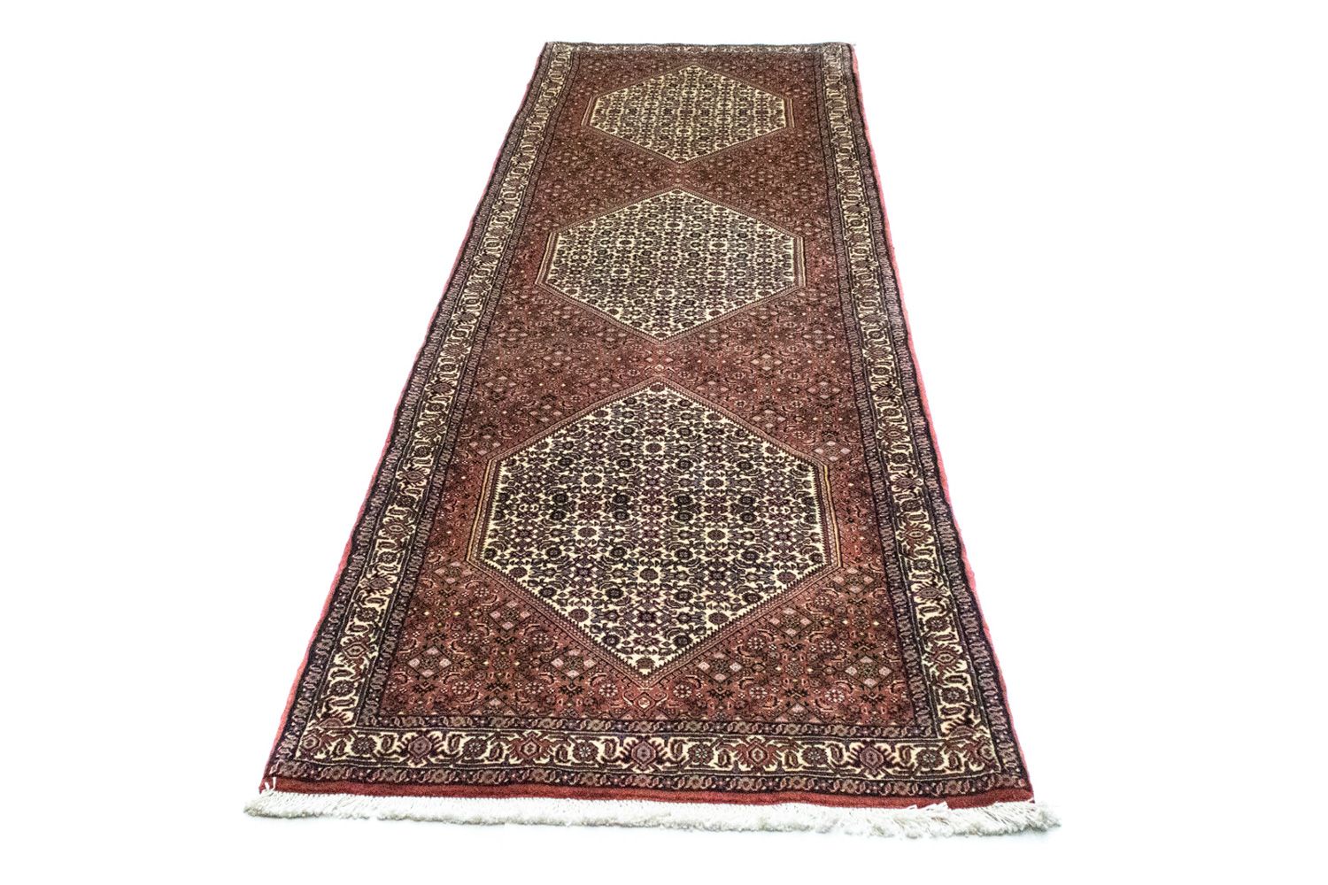 Alfombra de pasillo Alfombra persa - Bidjar - 320 x 90 cm - rojo