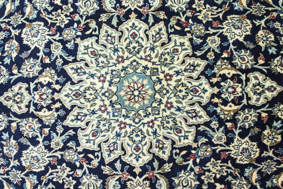 Alfombra persa - Nain - 215 x 130 cm - azul oscuro
