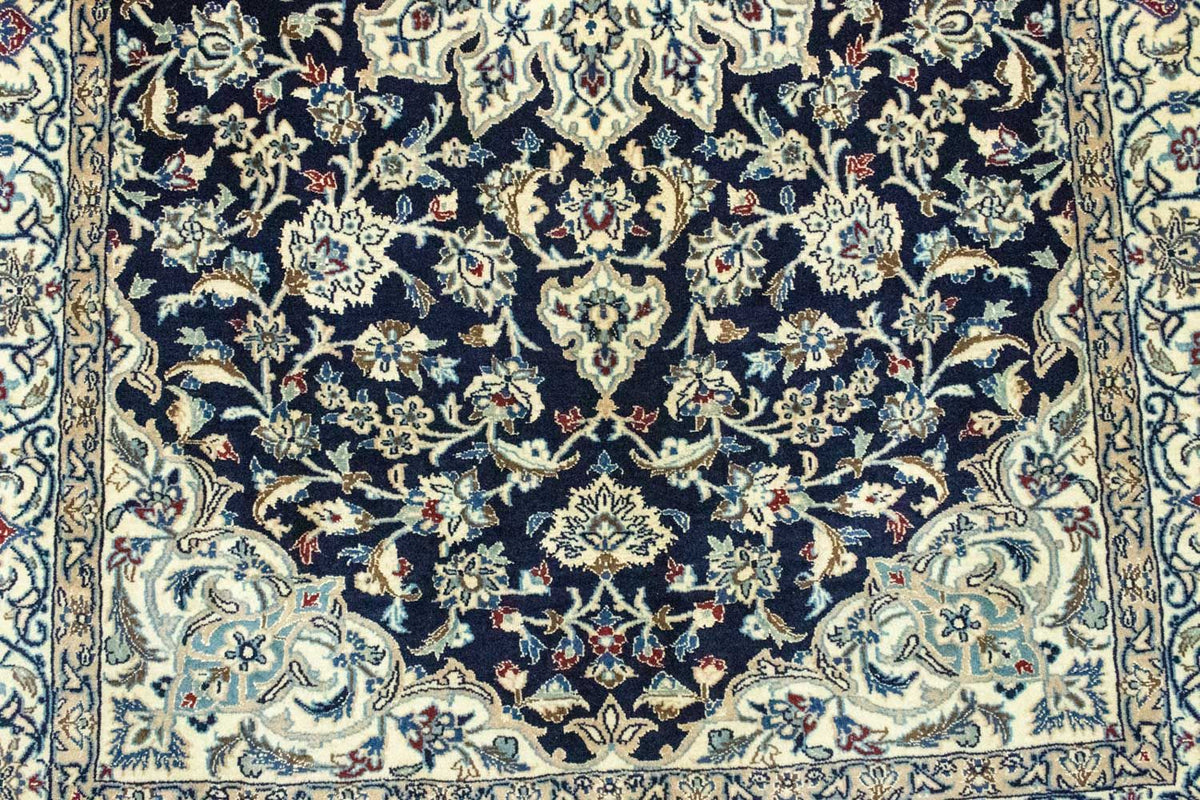 Alfombra persa - Nain - 215 x 130 cm - azul oscuro