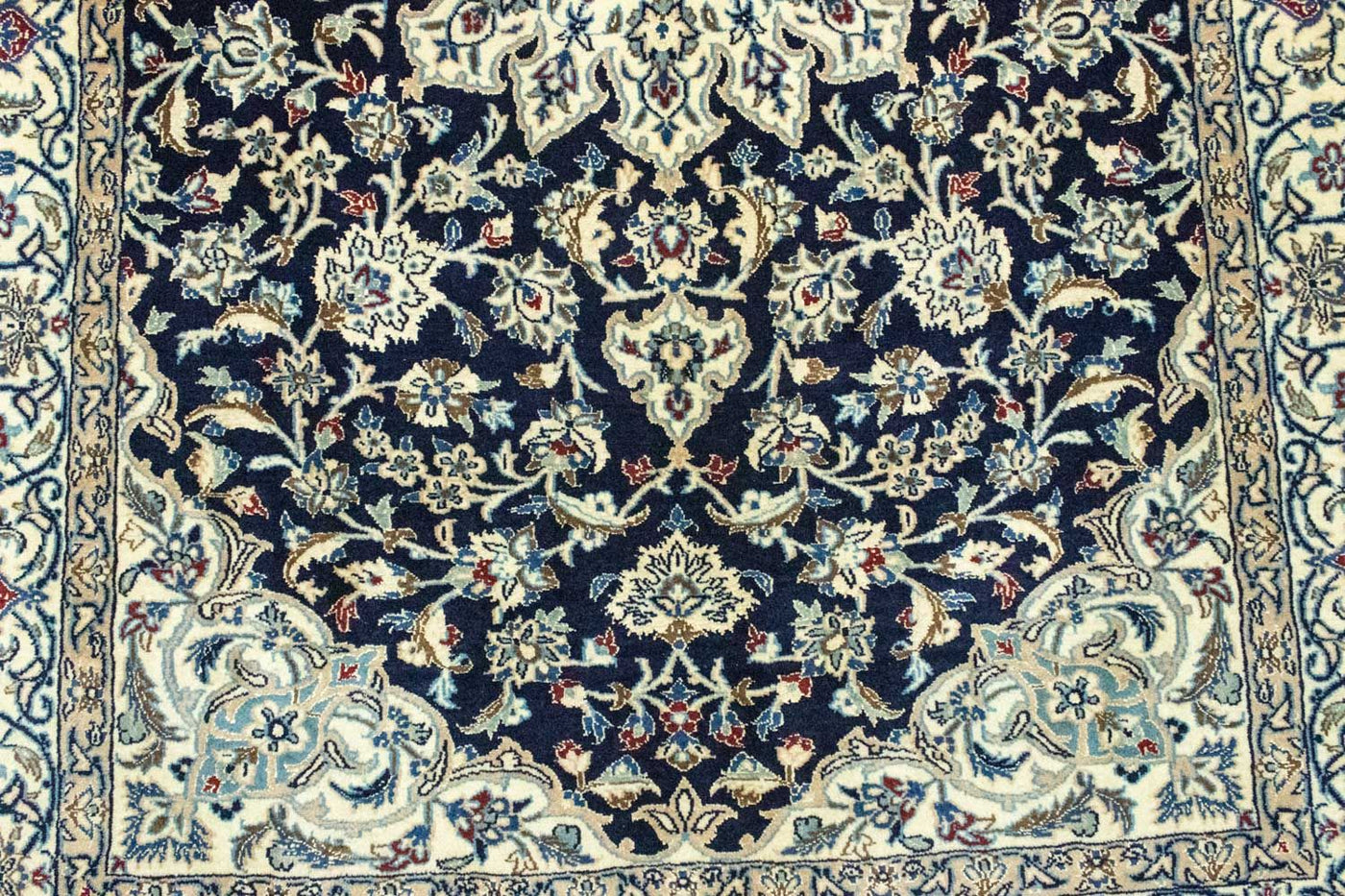 Alfombra persa - Nain - 215 x 130 cm - azul oscuro