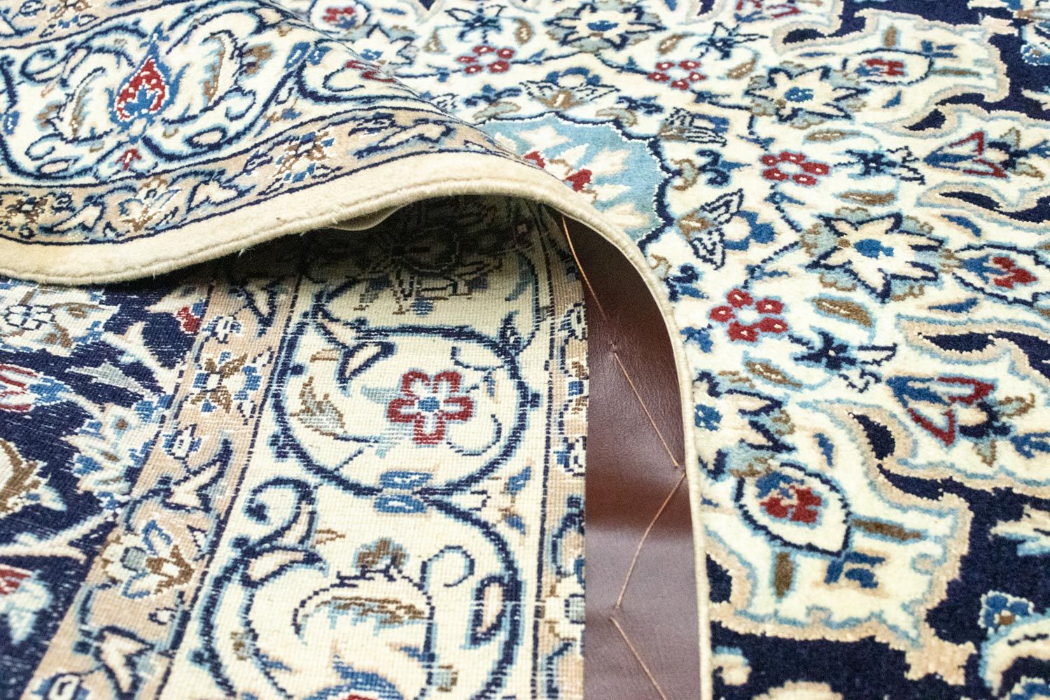 Alfombra persa - Nain - 215 x 130 cm - azul oscuro