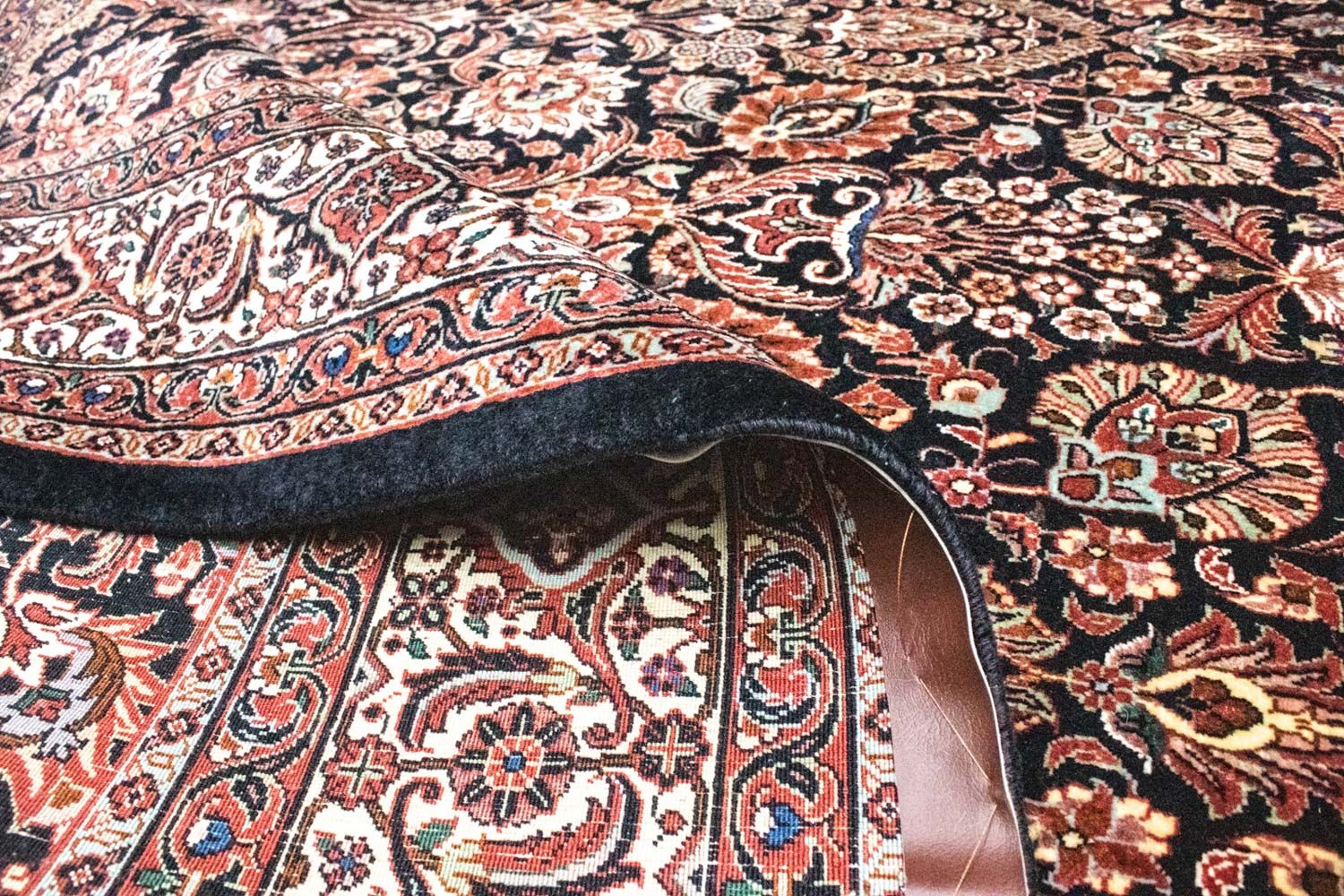 Alfombra persa - Bidjar - 293 x 203 cm - azul oscuro