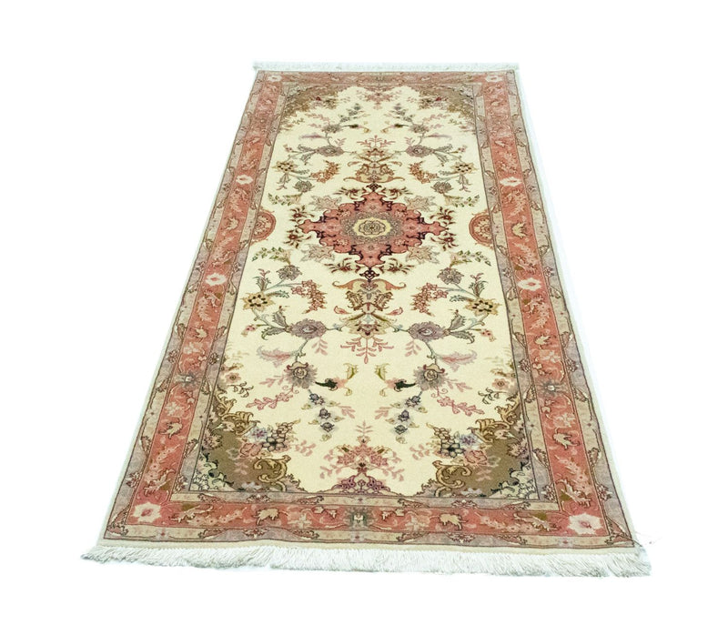 Alfombra de pasillo Alfombra Persa - Tabriz - Real - 199 x 85 cm - beige