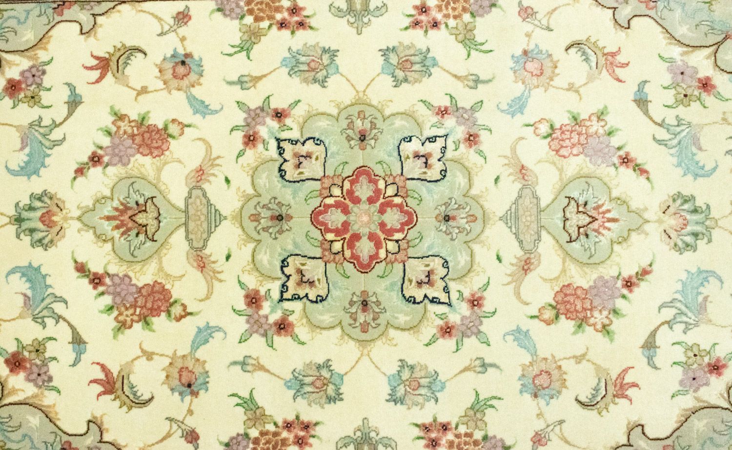 Alfombra de pasillo Alfombra Persa - Tabriz - Real - 338 x 89 cm - beige