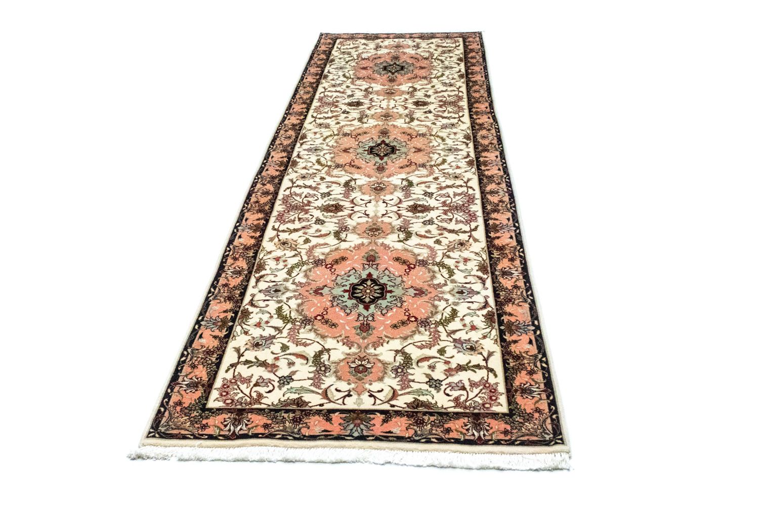 Alfombra de pasillo Alfombra persa - Tabriz - 322 x 87 cm - beige